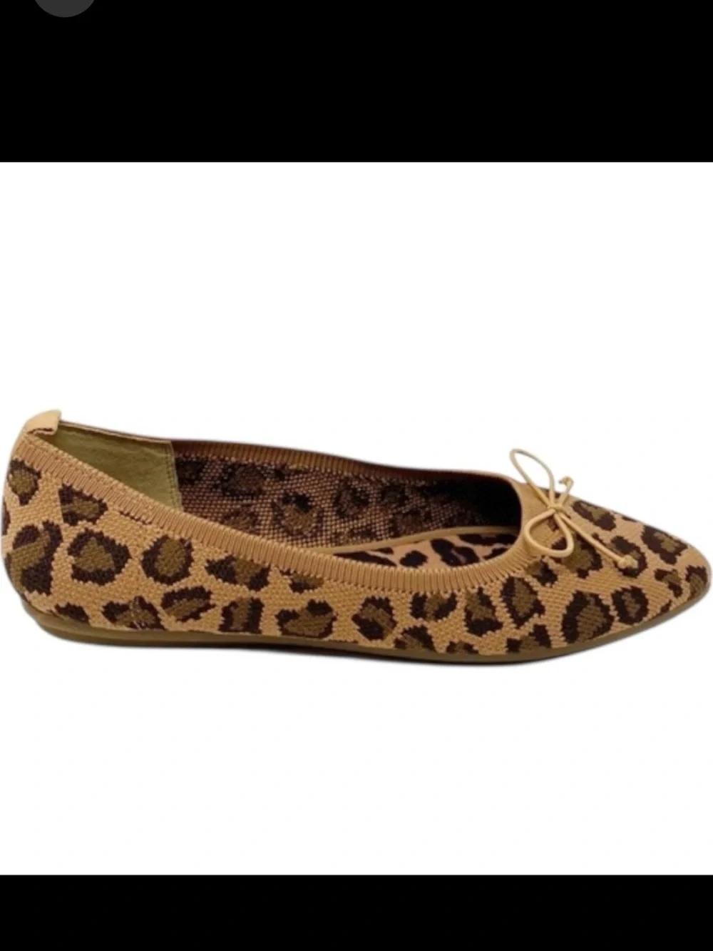 Vince Camuto Leopard Knit Ballet Flats in Brown and Black Machine Washable 8.5